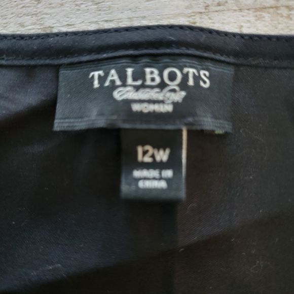 Talbots women's Blouse Top‎ sleeveless black scalloped neck size 12 Cotton - Picture 5 of 6